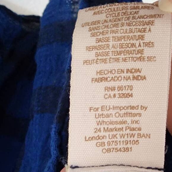 Free People Honey Grove Plaid Top in Black Blue - Picture 8 of 10